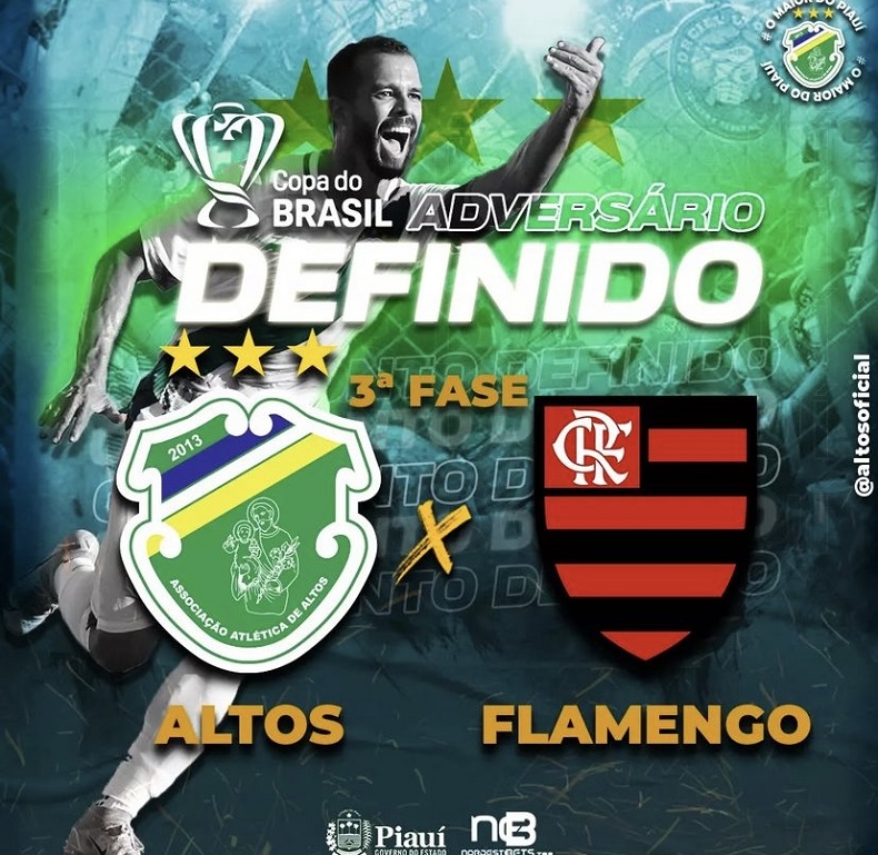 Presidente do Altos confirma jogo contra o Flamengo pela Copa do Brasil em Teresina: 