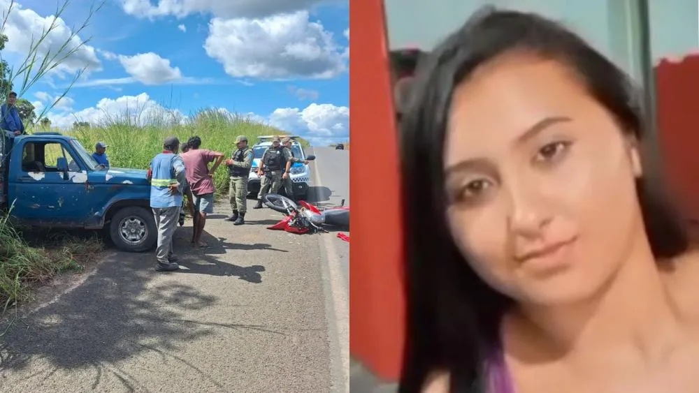 Mulher morre e homem fica ferido em colisão entre moto e caminhonete na Br-343 entre Água Branca a São Pedro do Piauí 