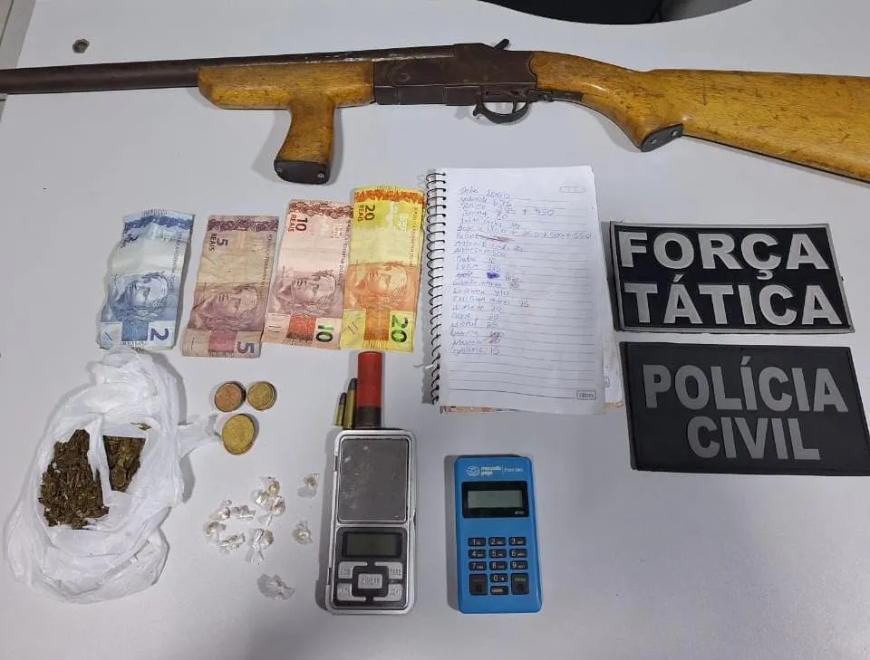 Mulher é presa por tráfico de drogas e posse ilegal de arma em São Pedro do Piauí