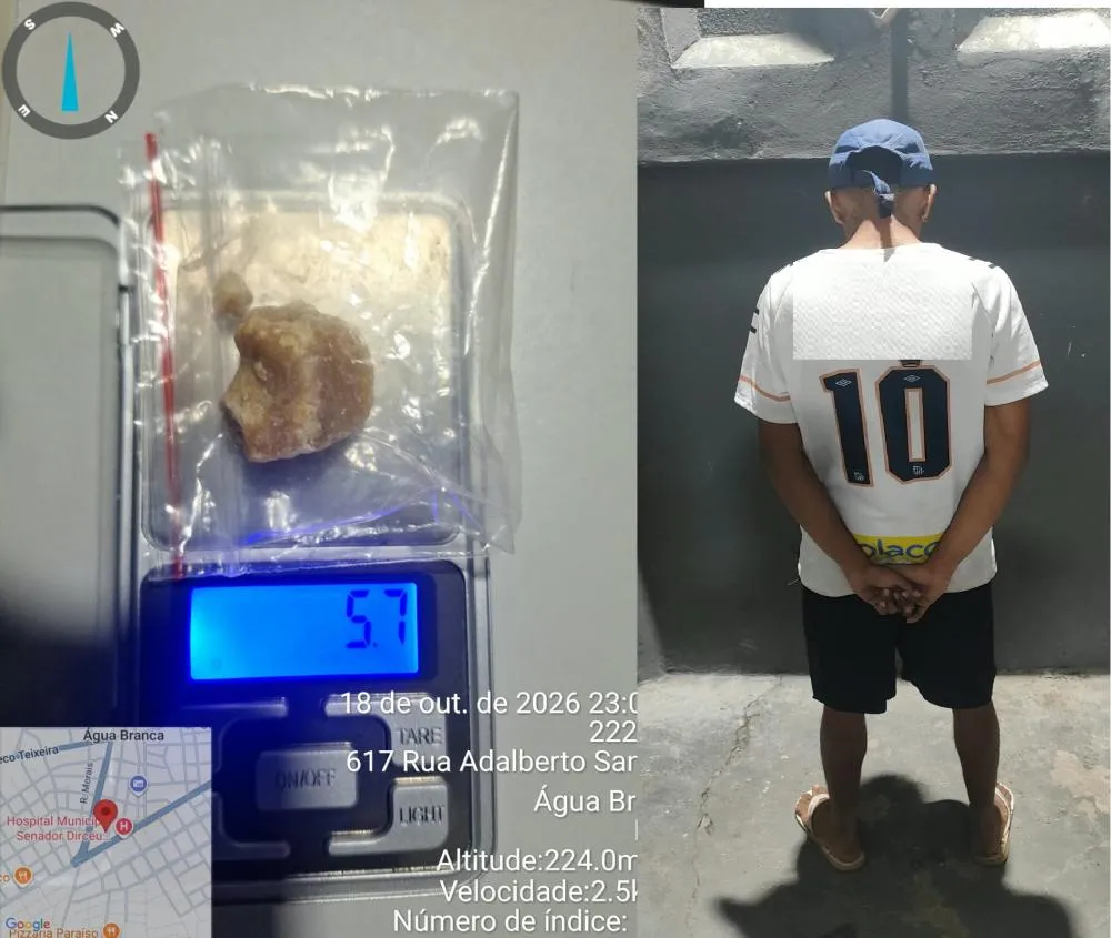 PM apreende drogas semelhantes à cocaína e ao crack durante abordagem em Olho D’Água do Piauí